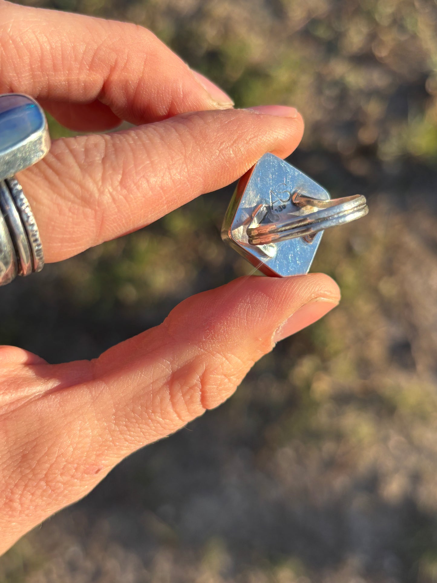 Purple Pink Aurora Opal ring size 9