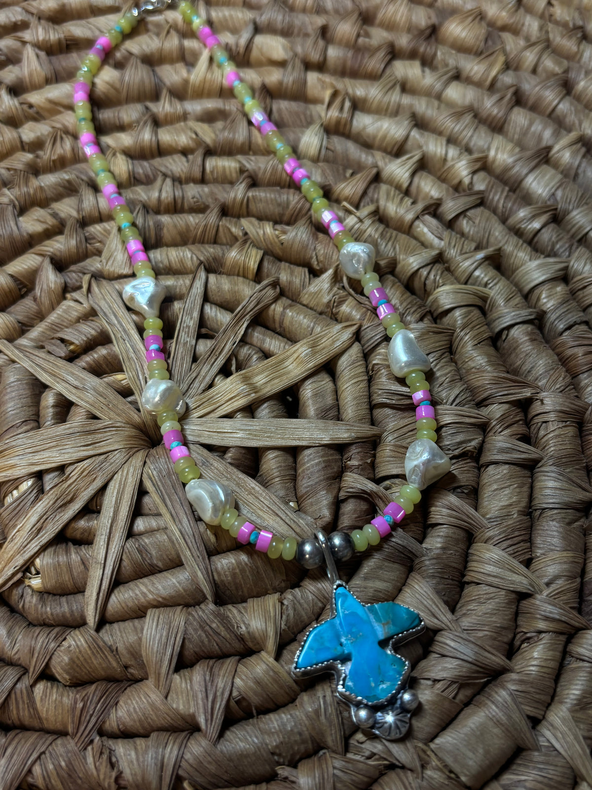 Funky thunderbird necklace 17in