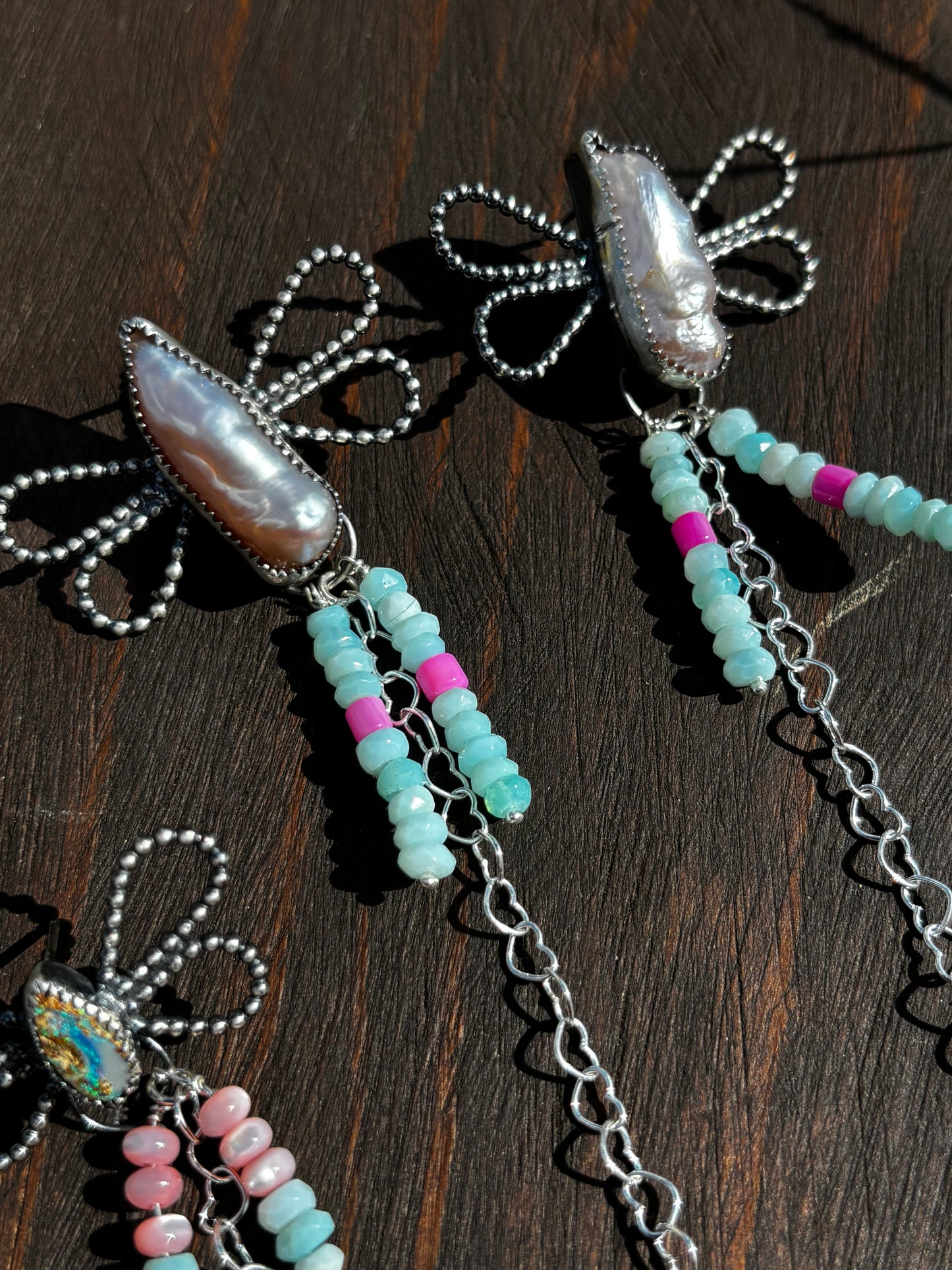 Pearl Butterfly Fringe earrings