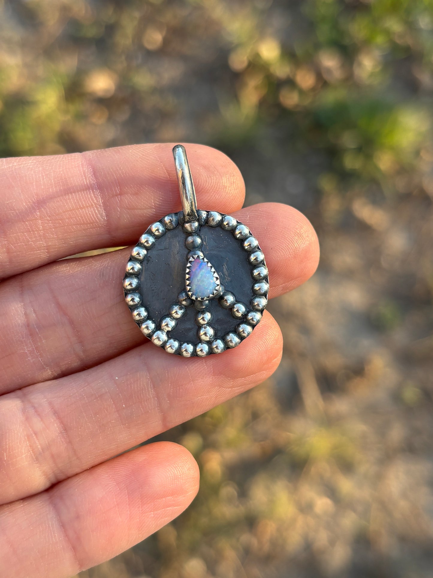 Opal peace sign PENDANT ONLY