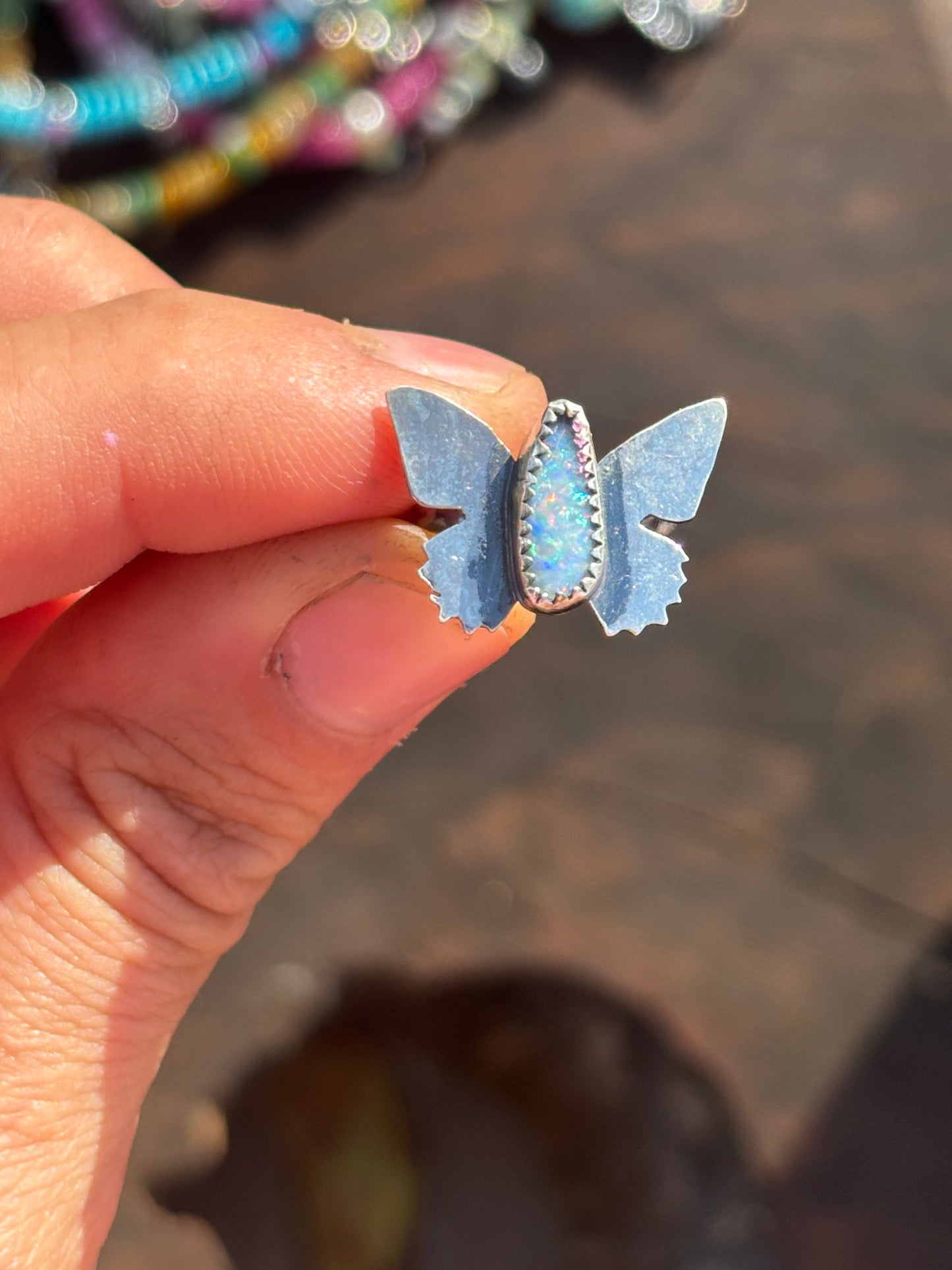 Opal butterfly hair accessory