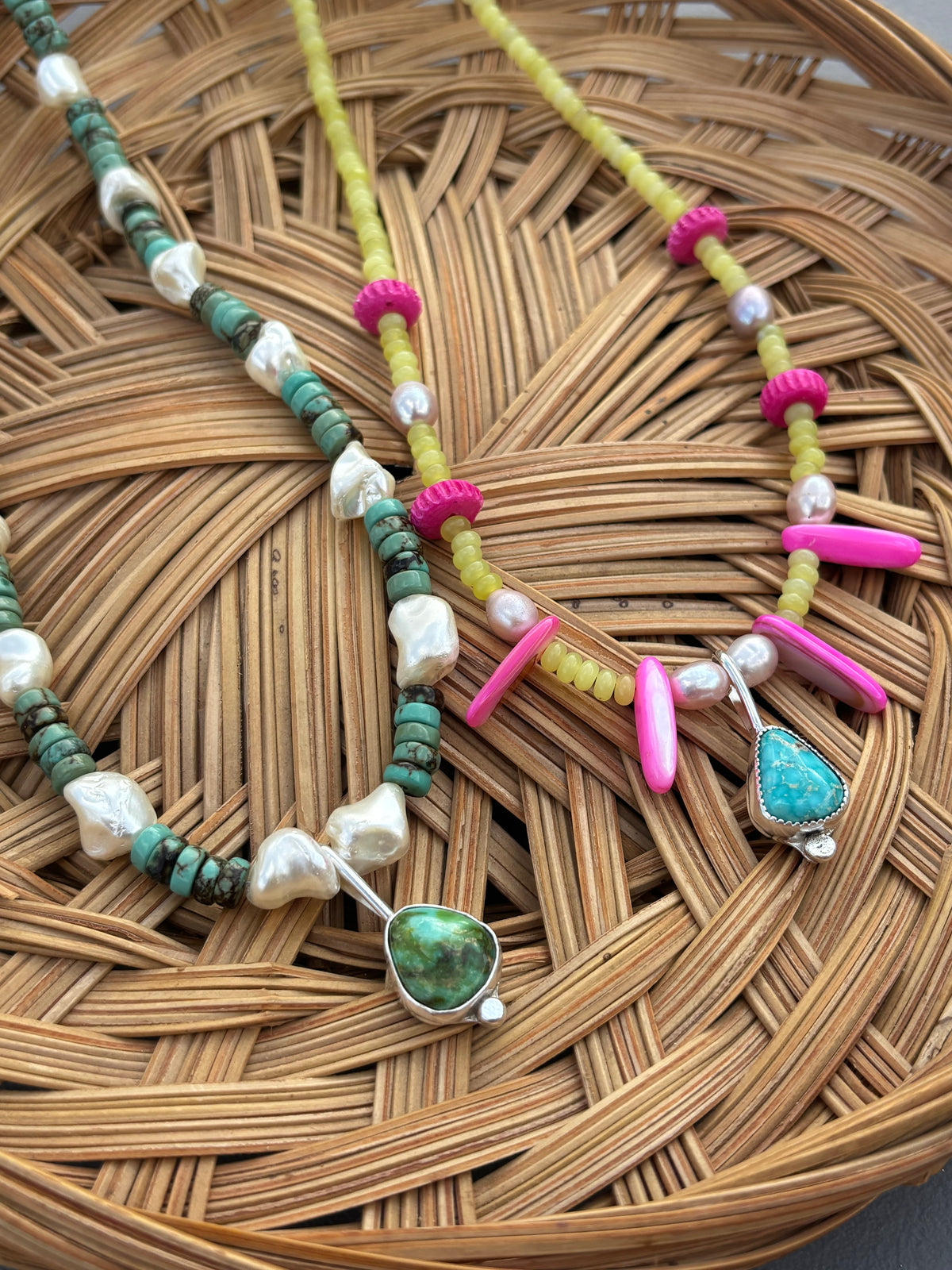 Funky white water necklace