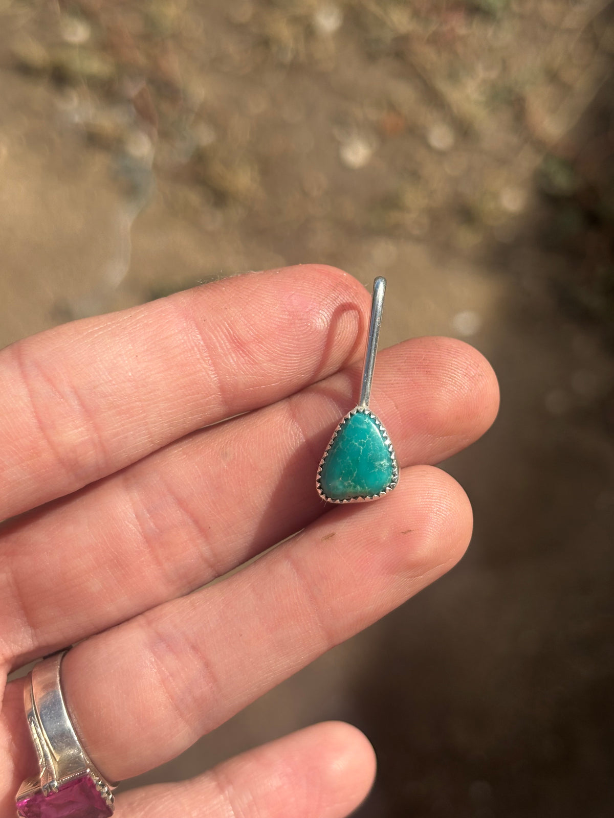 Fox turquoise mini pendant/charm