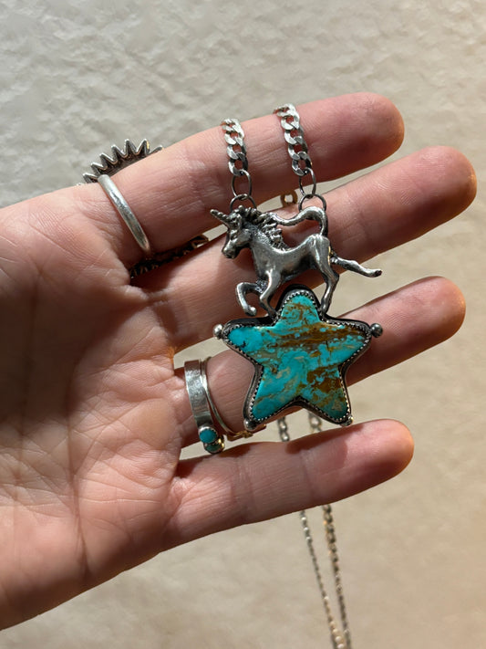 Kingman Star Unicorn necklace