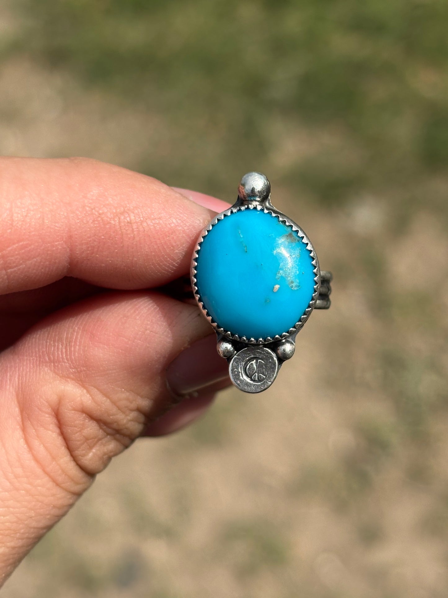 Sleeping Beauty Peace Ring Size 7 1/2