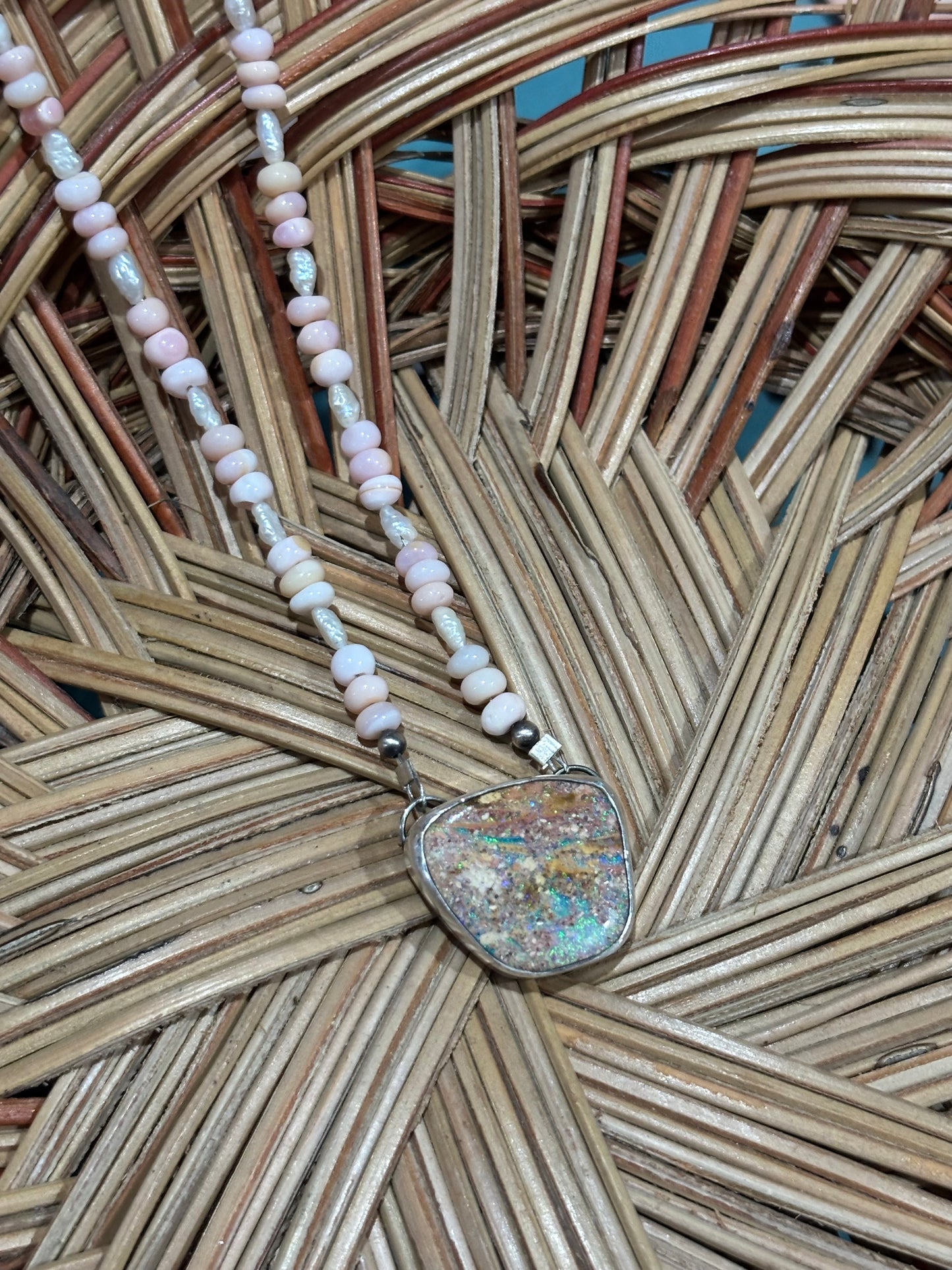 Chunky Australian opal beaded necklace