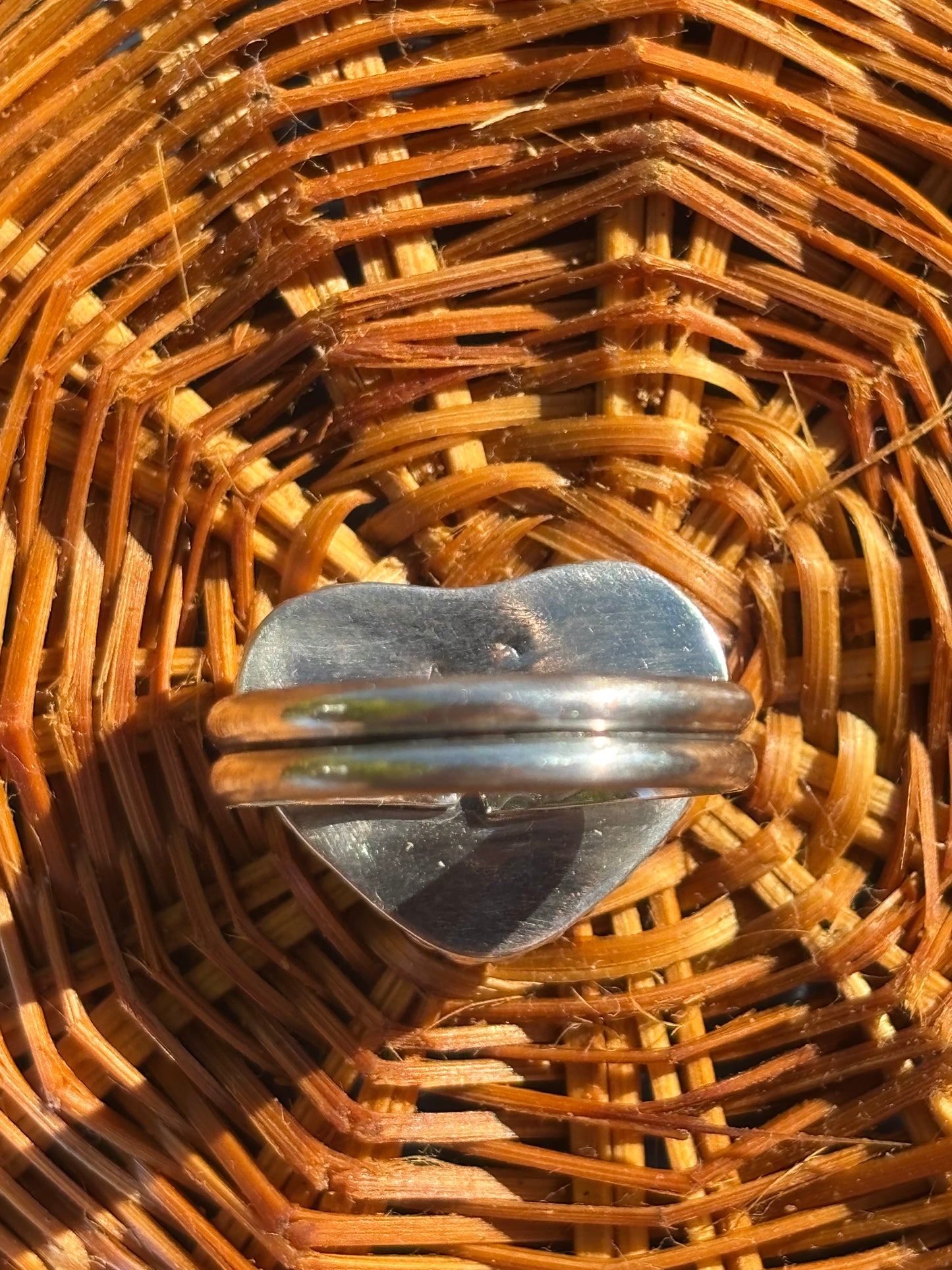 Boulder Opal Heart stacker size 7.5