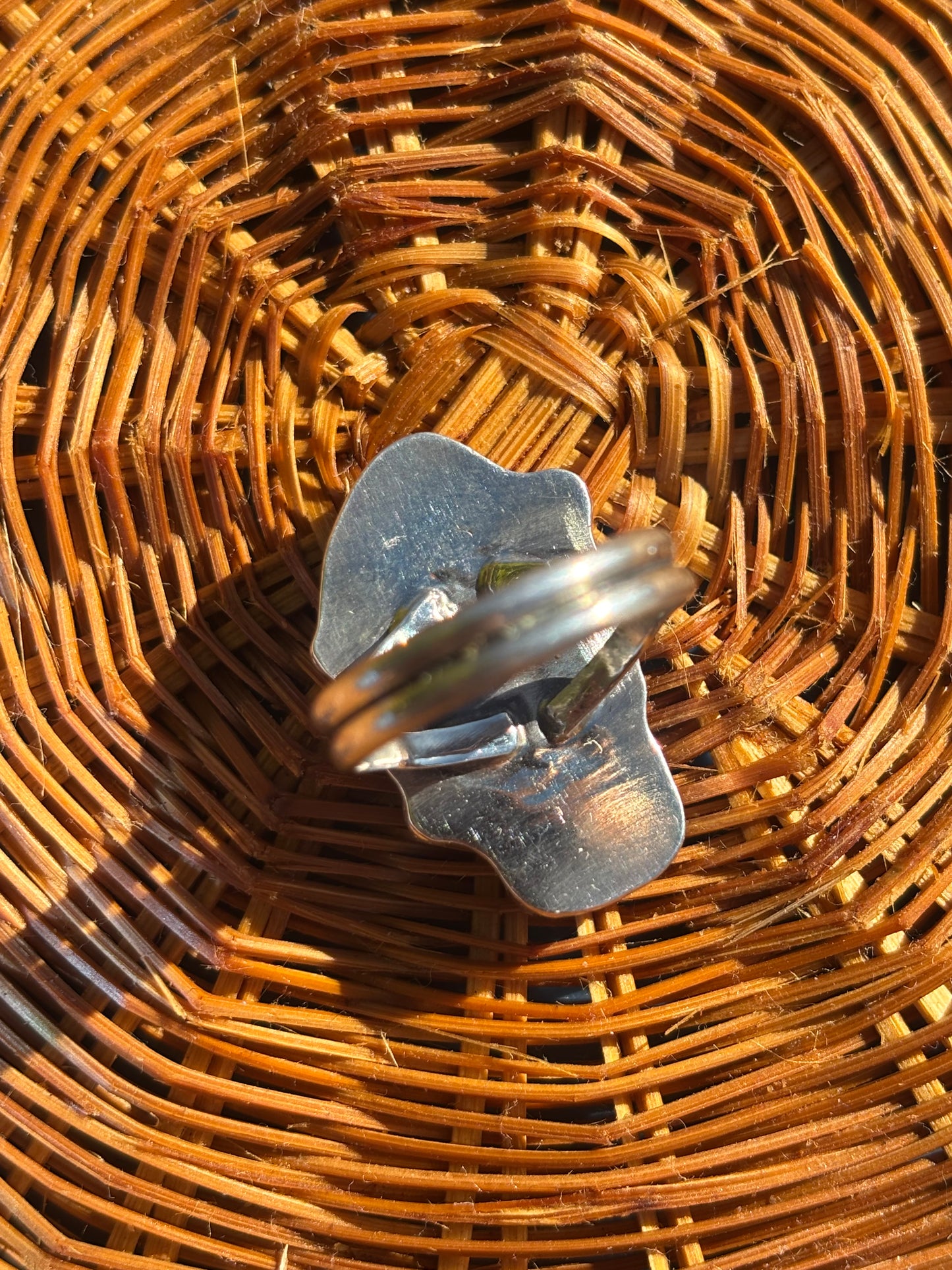 3 stone opal and turquoise ring size 8.5