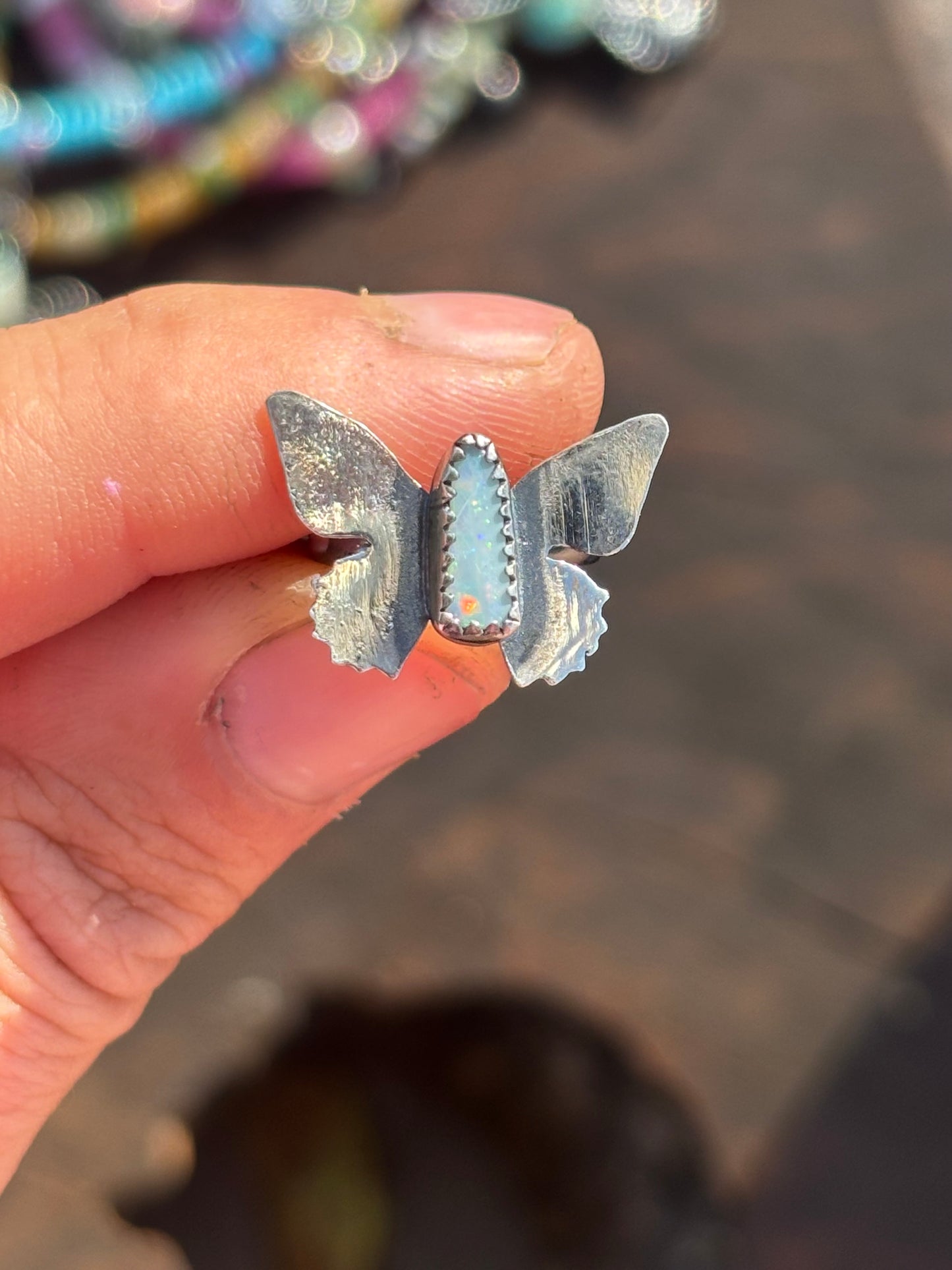 Opal butterfly hair accessory