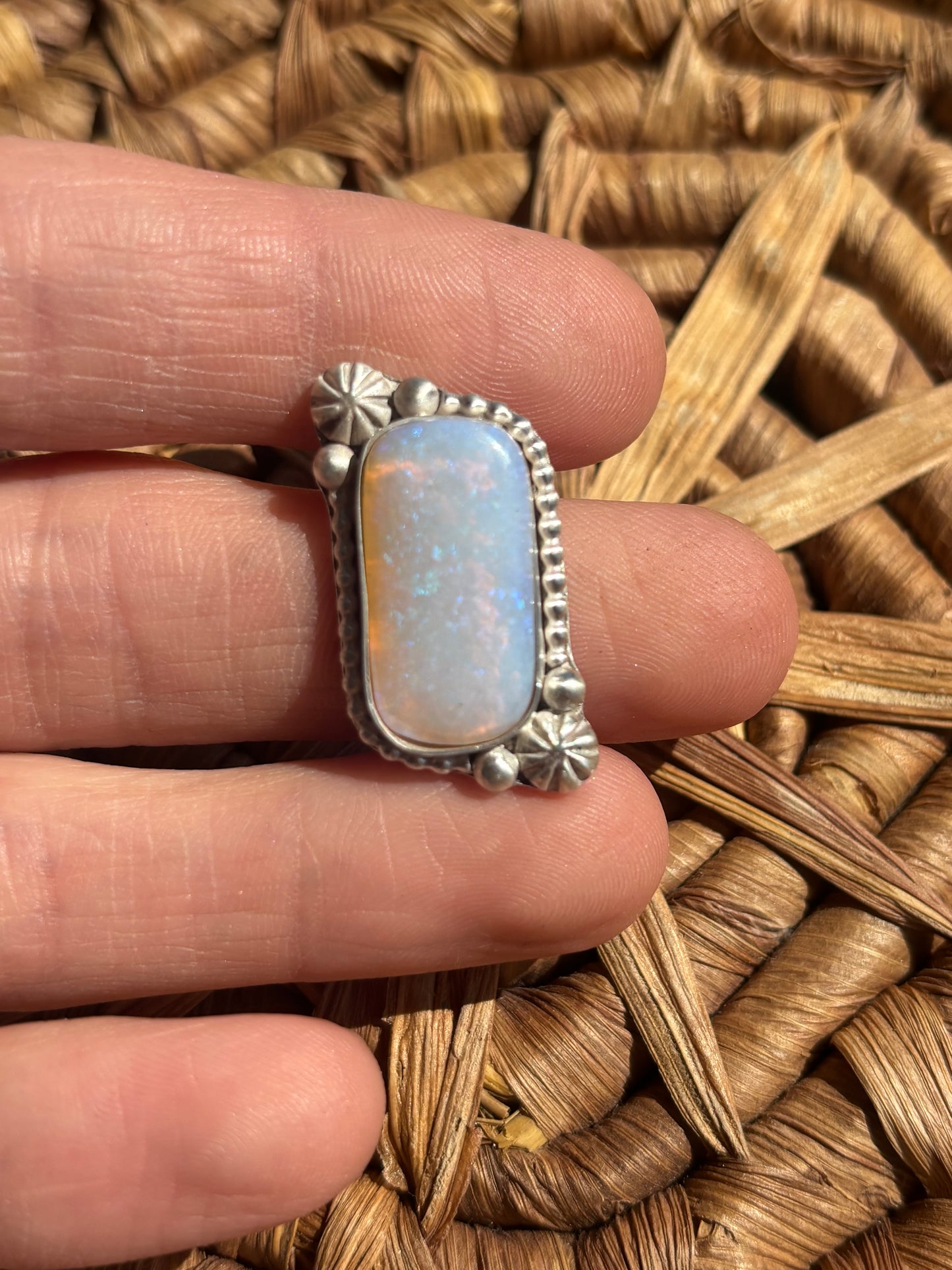 Custom Mintabie Opal Ring