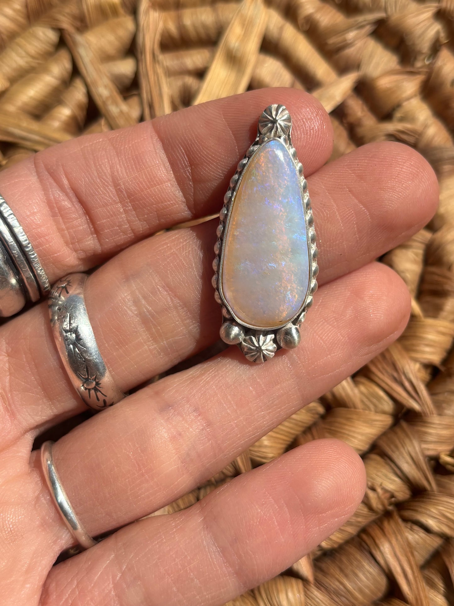 Custom Mintabie Opal Ring