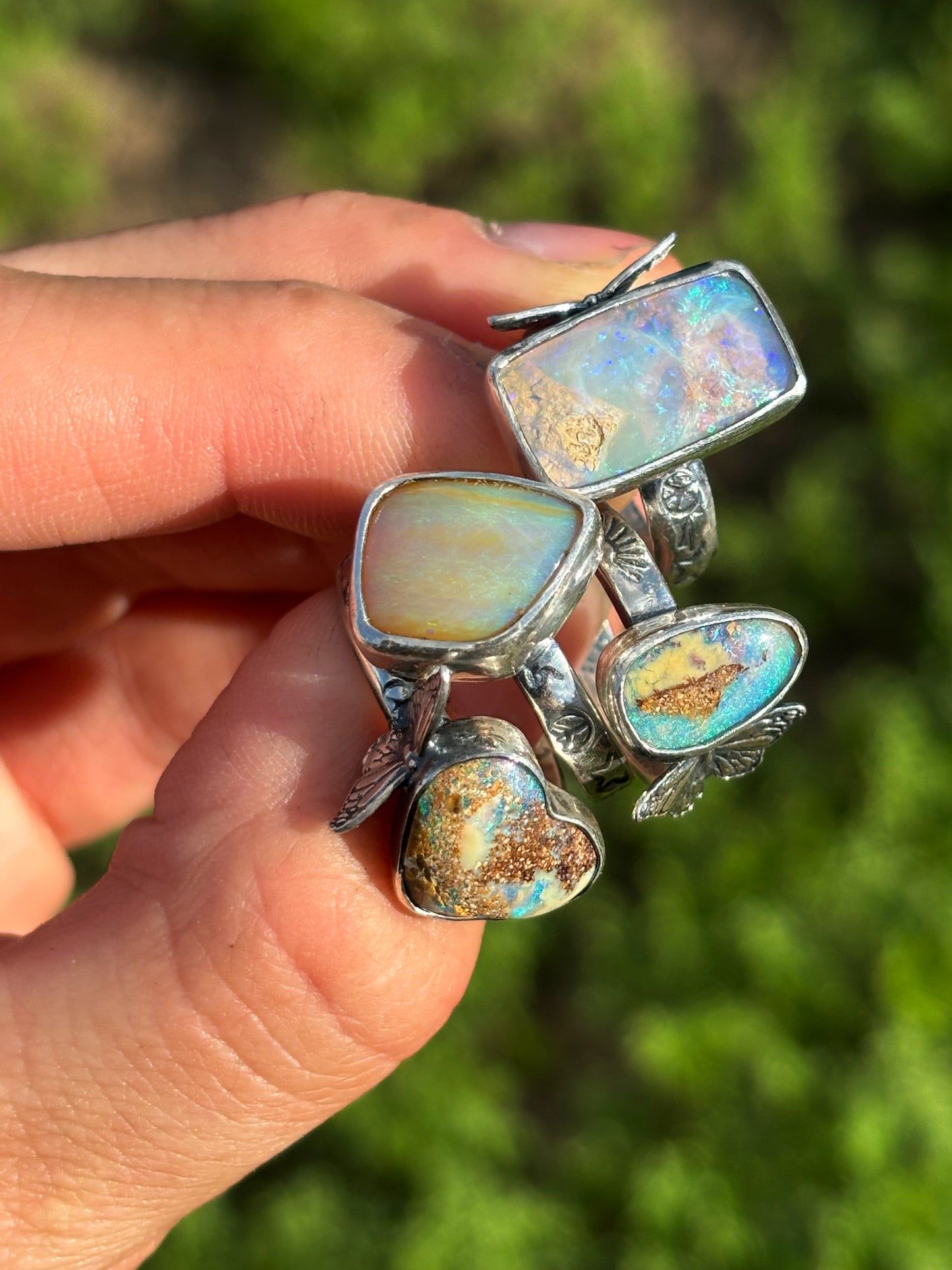 Australian Opal Butterfly ring size 6