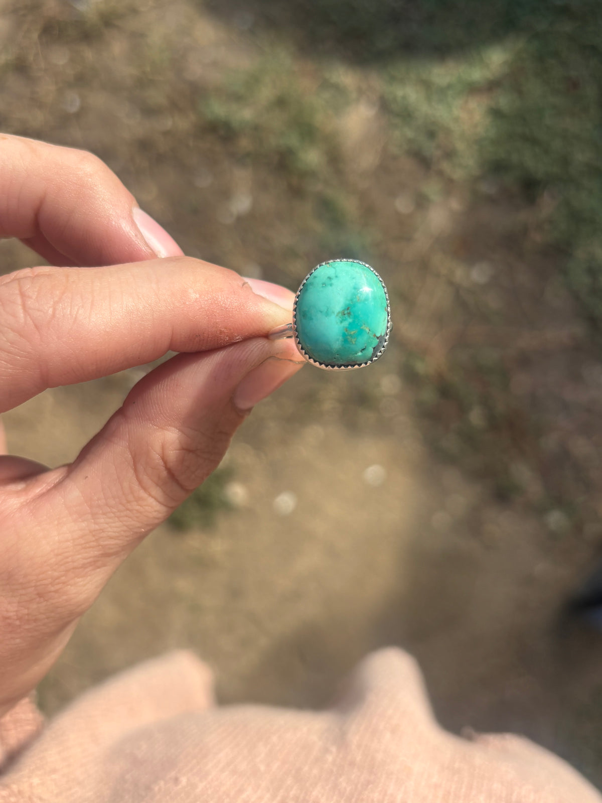 Chunky fox turquoise stacker size 9.5