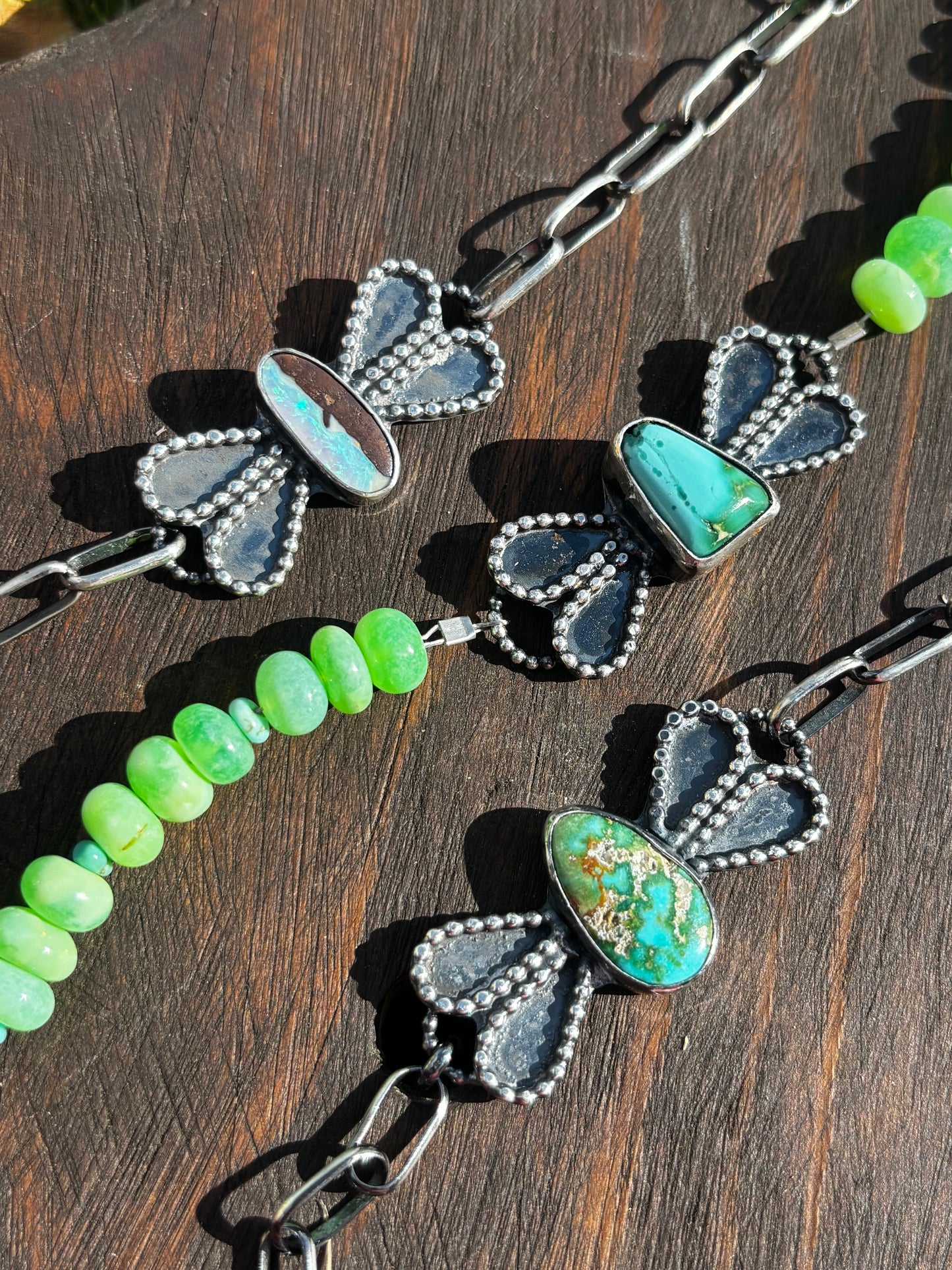 Australian Opal butterfly paperclip bracelet