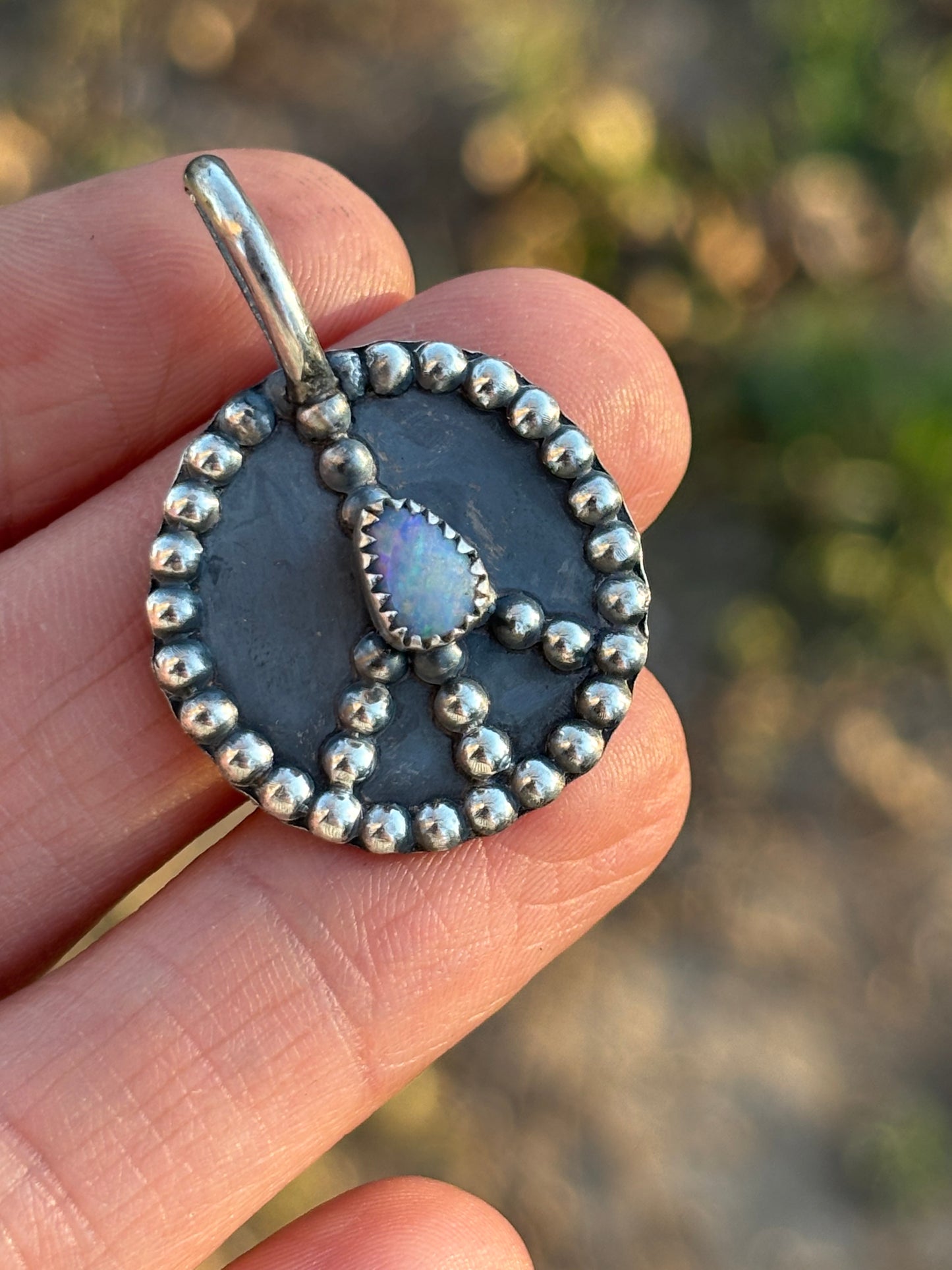 Opal peace sign PENDANT ONLY