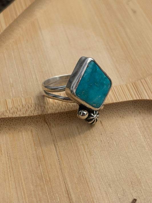 Fox Turquoise Kite Ring size 8 3/4