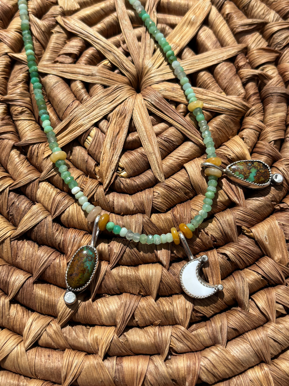 3 stone charm necklace