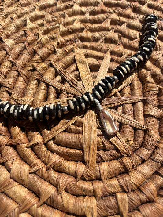 Bone Bead Pearl Anklet