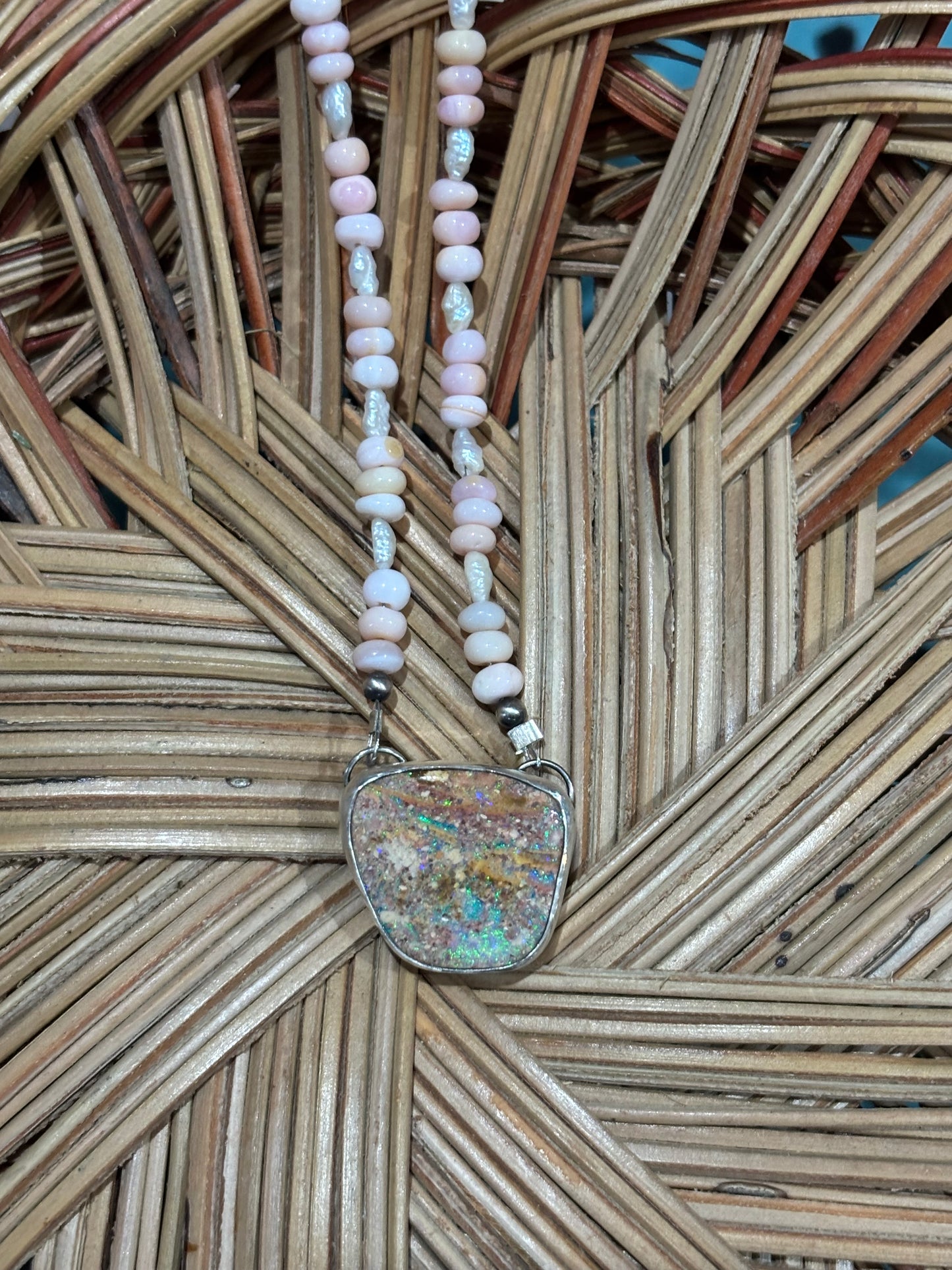 Chunky Australian opal beaded necklace