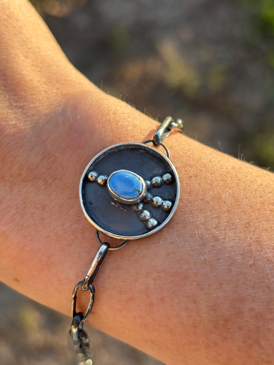 Golden hills peace sign paper clip bracelet