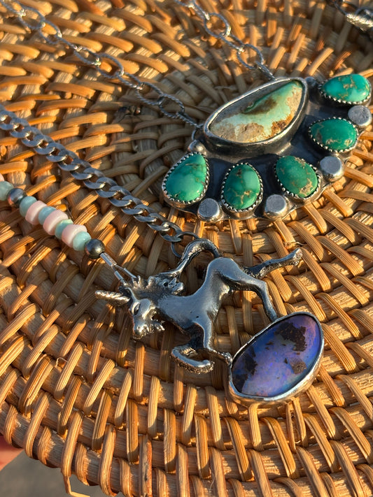 Purple Opal Unicorn necklace