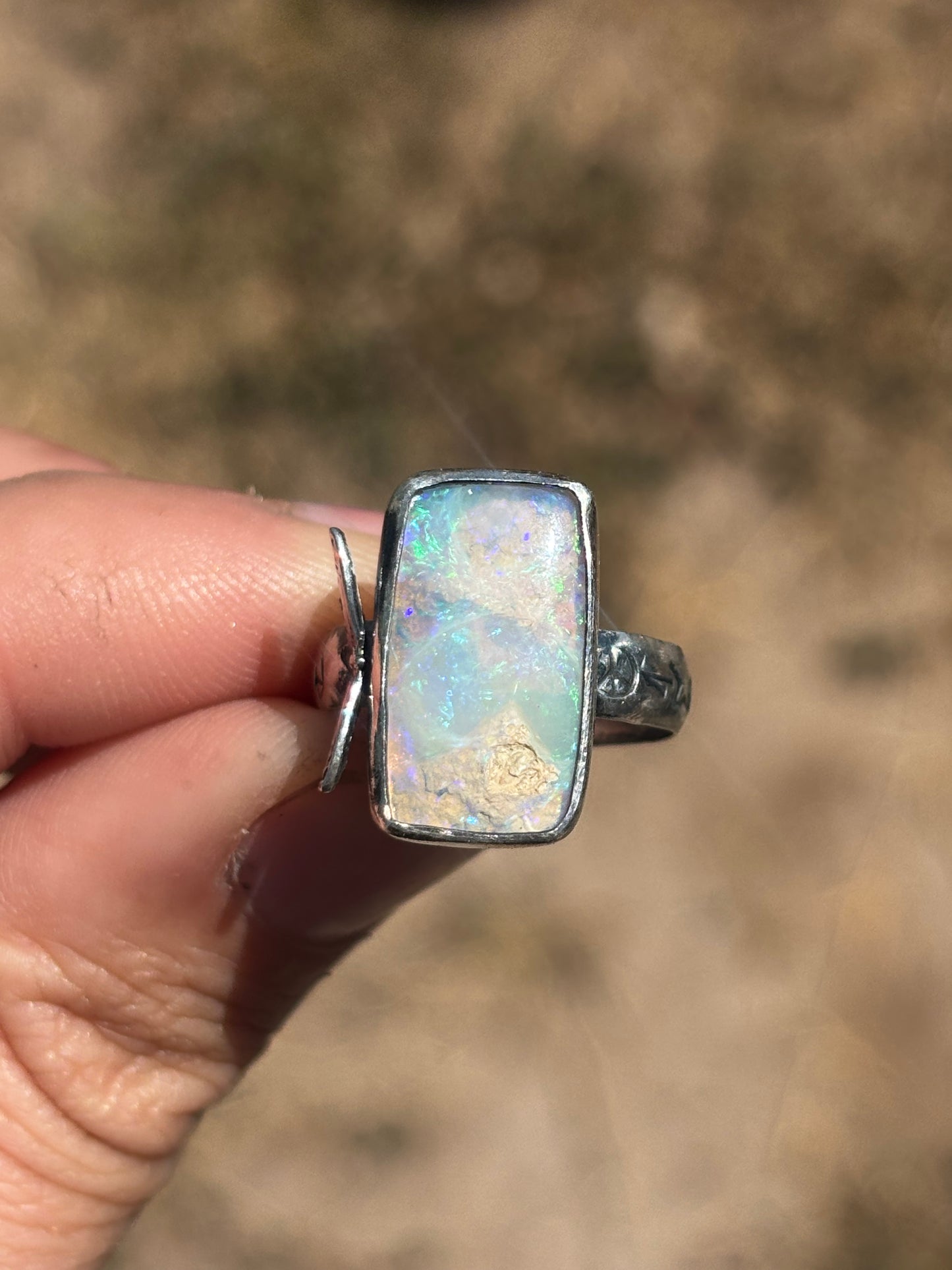 Australian Opal Butterfly ring size 7