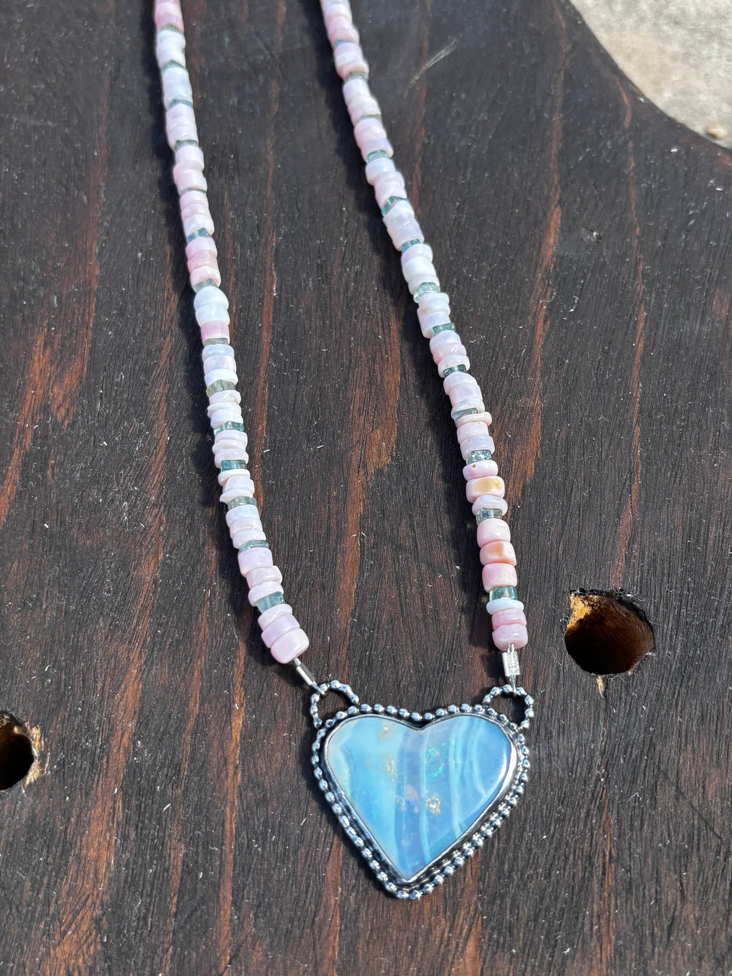 Mintabie Opal Heart necklace