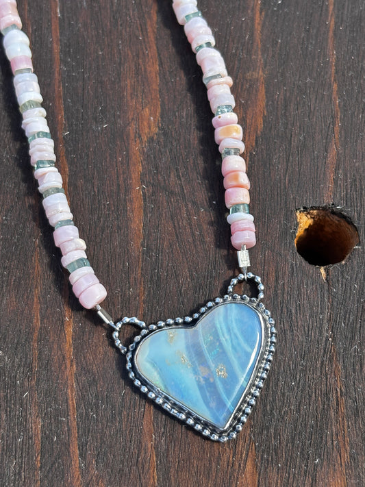Mintabie Opal Heart necklace
